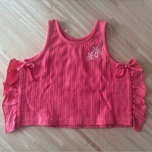 Kids Zara Coral Sleeveless Top with Floral Detail
